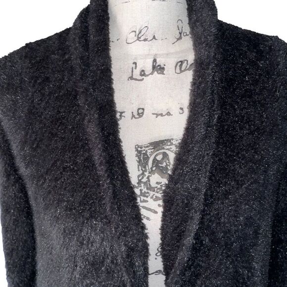 Altar’d State black teddy bear cardigan sweater medium - Picture 2 of 6